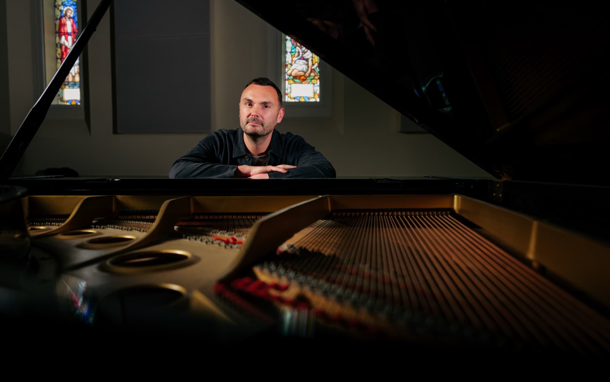 Wedding breakfast: Phil Richardson at the piano
